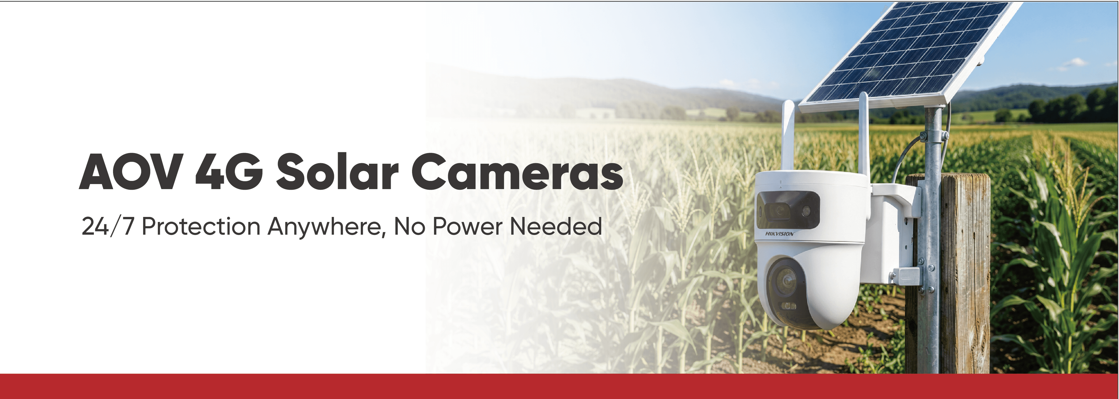 Caméras solaires Hikvision avec panneau solaire en extérieur